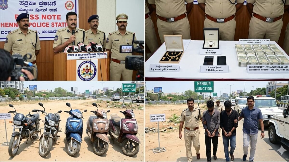 ಹೆಣ್ಣೂರಿನಲ್ಲಿ ಹಾಡಹಗಲೇ ದರೋಡೆ ನಡೆಸುತ್ತಿದವರ ದಸ್ತಗಿರಿ, ಮೂರು ಠಾಣಾ ವ್ಯಾಪ್ತಿಯ 6 ಪ್ರಕರಣಗಳ ಪತ್ತೆ, ಐತಿಹಾಸಿಕ ಕಾರ್ಯಾಚರಣೆಗೆ ಸಾಕ್ಷಿಯಾದ ಸೂಪರ್ ಕಾಪ್ಸ್