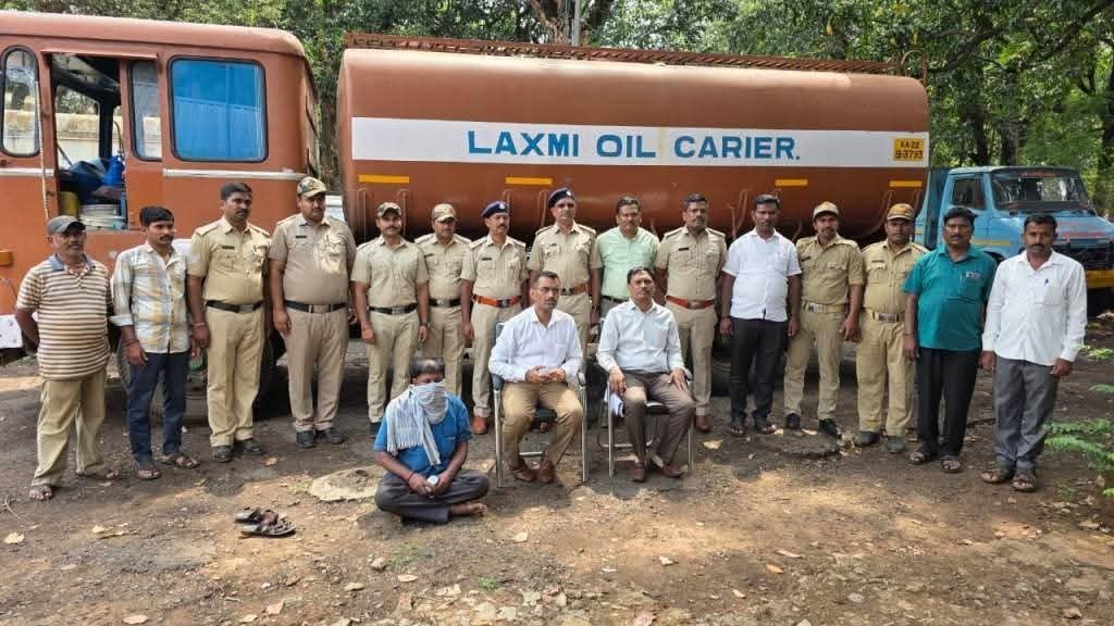ಖಾನಾಪುರ ಬಳಿ ಟ್ಯಾಂಕರ್‌ನಲ್ಲಿ ಸಾಗಿಸುತ್ತಿದ್ದ 35 ಲಕ್ಷ ಮೌಲ್ಯದ 14 ಸಾವಿರ ಲೀಟರ್ ಸ್ಪಿರಿಟ್ ಜಪ್ತಿ, ಚಾಲಕ ಬಂಧನ