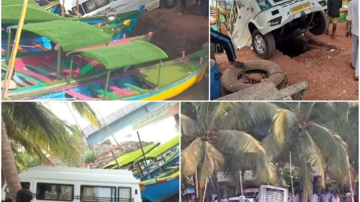 ಹೊನ್ನಾವರ: ಶರಾವತಿ ನದಿಗೆ ಉರುಳಿದ ಪ್ರವಾಸಿಗರ ವಾಹನ; ಪ್ರಾಣಾಪಾಯದಿಂದ ಪಾರಾದ ಪ್ರಯಾಣಿಕರು