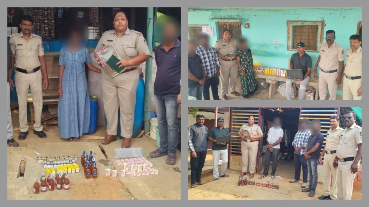 ಕೆಂಚಾರ್ಲಹಳ್ಳಿ ಪೊಲೀಸರ ಭರ್ಜರಿ ದಾಳಿ: ಮರೀನಾಯಕನಹಳ್ಳಿ ಗೇಟ್ ಬಳಿ ಅಕ್ರಮ ಮದ್ಯ ಮಾರಾಟ ಅಡ್ಡೆಗಳ ಮೇಲೆ ಖಾಕಿ ರೈಡ್, ಭಾರಿ ಪ್ರಮಾಣದ ಮದ್ಯ ಜಪ್ತಿ!