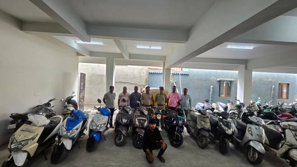 ರಸ್ತೆಬದಿಯ ಬೈಕ್‌ಗಳನ್ನೇ ಟಾರ್ಗೆಟ್ ಮಾಡುತ್ತಿದ್ದ ಖದೀಮ ಅಂದರ್: ಕಮರ್ಷಿಯಲ್ ಸ್ಟ್ರೀಟ್ ಪೊಲೀಸರಿಂದ 10.30 ಲಕ್ಷ ಮೌಲ್ಯದ 11 ಬೈಕ್‌ಗಳ ಜಪ್ತಿ!